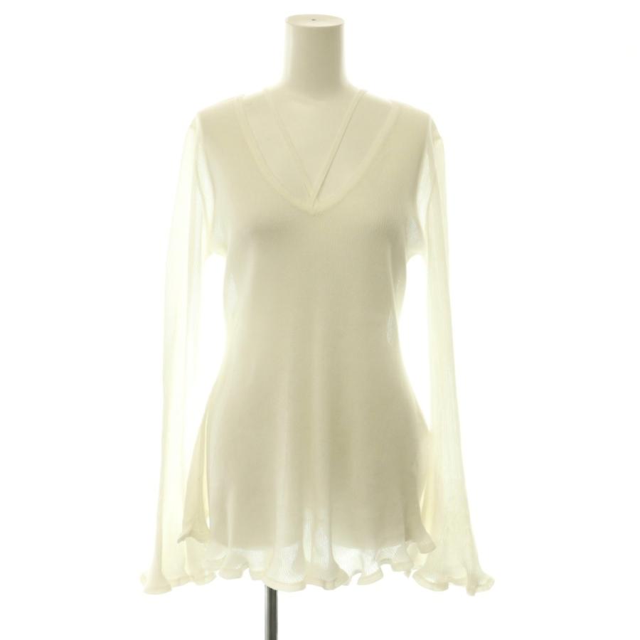 アメリヴィンテージ Ameri VINTAGE 25AW SHEER FRILL V NECK KNIT TOP