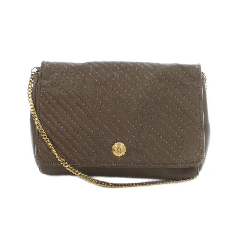 CELINE（セリーヌ） ヴィンテージ チェーン ショルダーバッグ レザー 