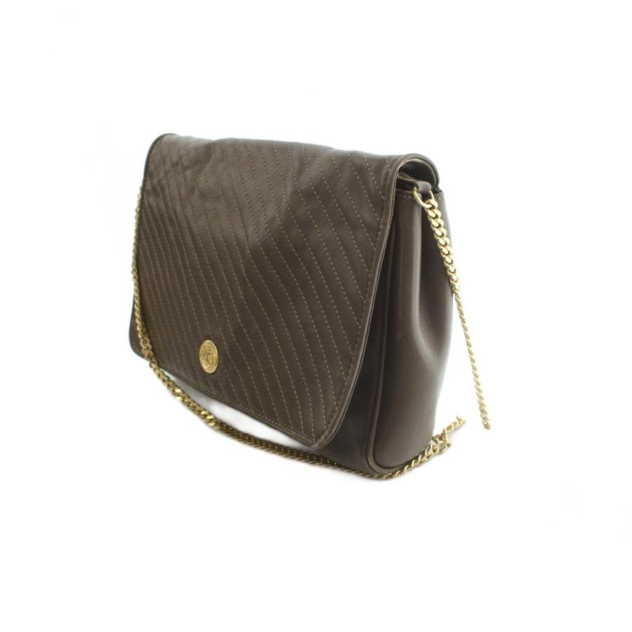 CELINE（セリーヌ） ヴィンテージ チェーン ショルダーバッグ レザー 