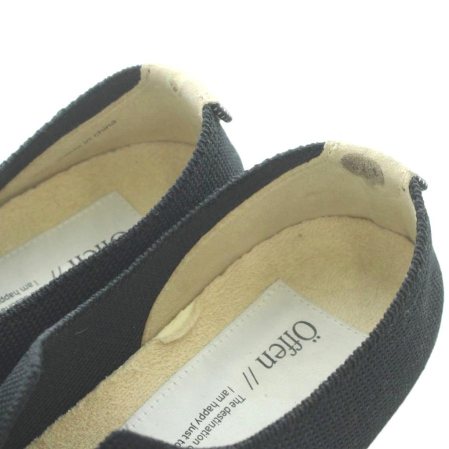 美品♡ オッフェン パンプス フリル リボン ポインテッドトゥ 黒 39 24 オッフェン pointed-BUTTFEE フリルリボンパンプス パンプス シューズ