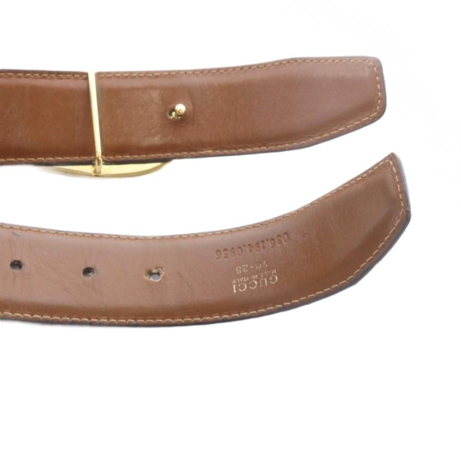 GUCCI（グッチ） GUCCI Gバックル レザーベルト 70/28 黒 ブラック 036