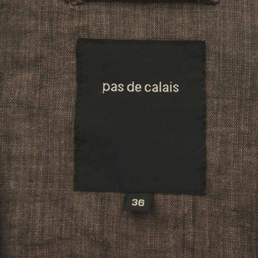 pas de calais パドカレ ノーカラーコート 36 パドカレ pas de calais リネン ノーカラーコート スプリングコート 36
