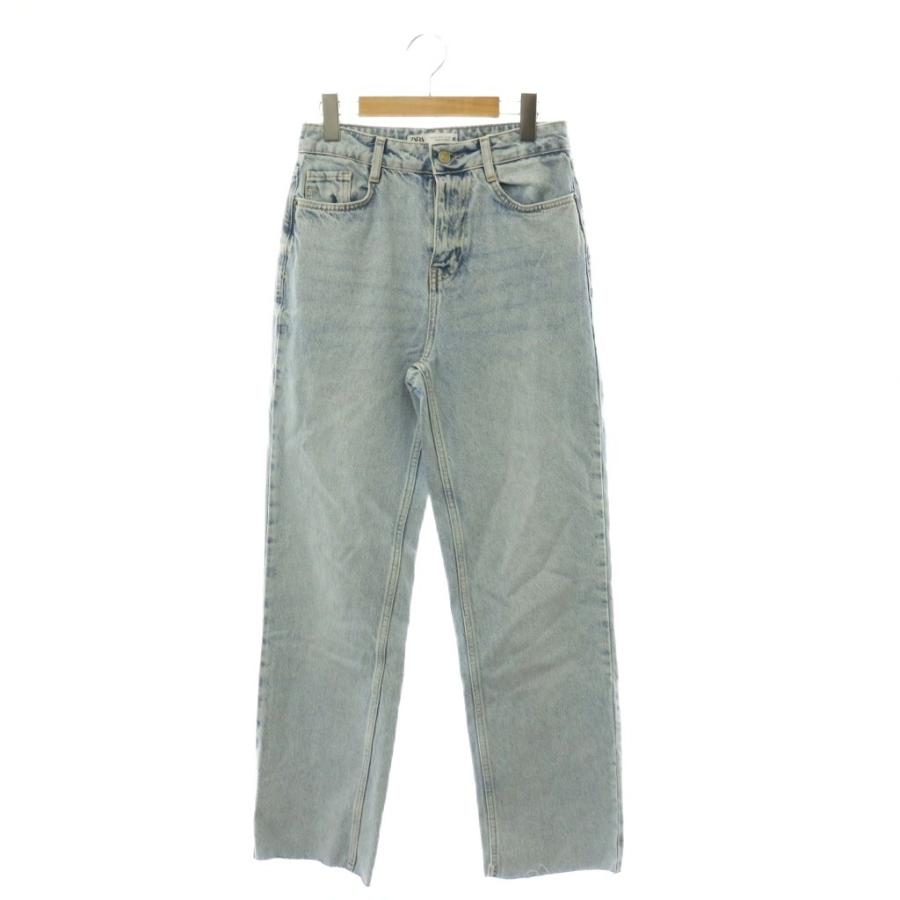 ZARA（ザラ） 加工デニムパンツ ジーンズ ストレート カットオフ 