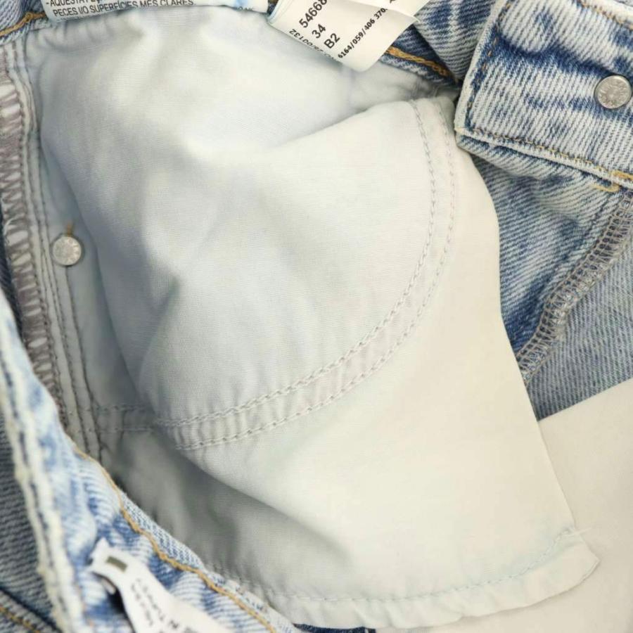 ZARA（ザラ） 加工デニムパンツ ジーンズ ストレート カットオフ 
