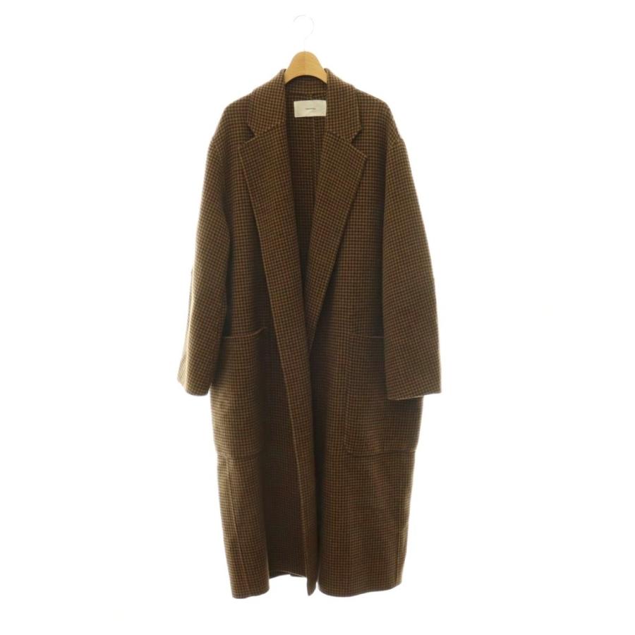 専用【美品】トゥデイフル オーバーチェックコート ウール ロング 38 茶 トゥデイフル TODAYFUL Over Check Coat チェスターコート ロング