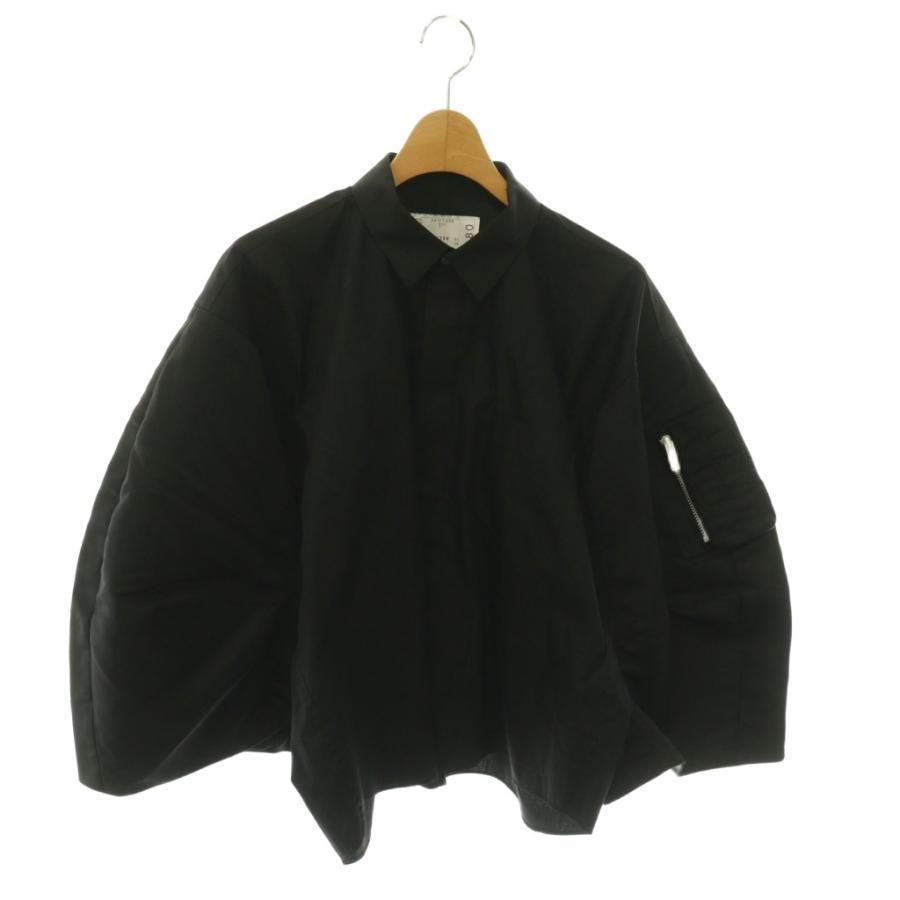 24SS✨sacai サカイ コットンポプリン×ナイロン シャツ パフスリーブ 未使用品 サカイ sacai 24SS Cotton Poplin x Nylon Twill Shirt