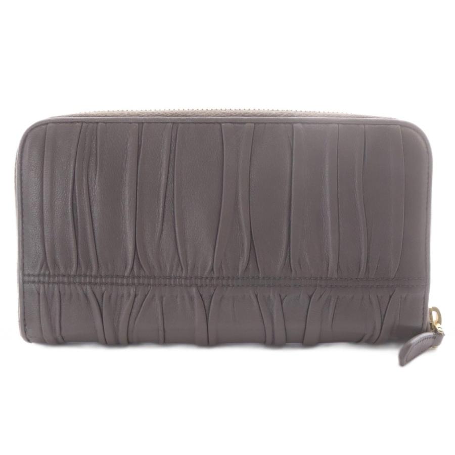 アール＊＊様　PRADA プラダ ラウンドジップ レザー 長財布 グレージュ PRADA（プラダ） ギャザーラウンドジップウォレット 長財布 レザー