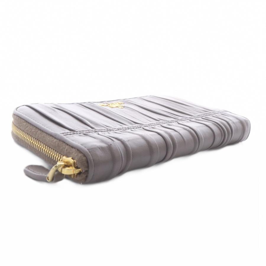 PRADA（プラダ） ギャザーラウンドジップウォレット 長財布 レザー