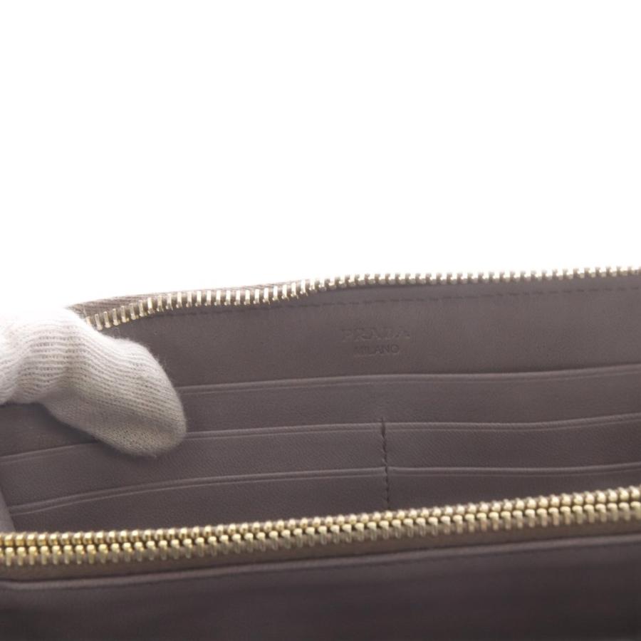 PRADA（プラダ） ギャザーラウンドジップウォレット 長財布 レザー