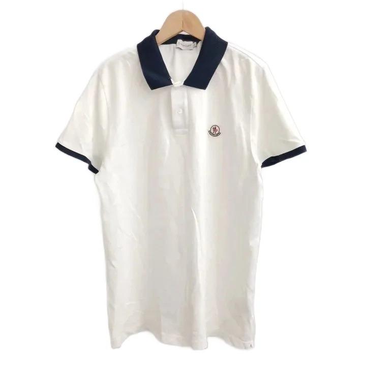 【美品】MONCLER モンクレール　ポロシャツ ホワイト　XXL MONCLER（モンクレール） MONCLER MAGLIA POLO MANICA CORTA SHORT