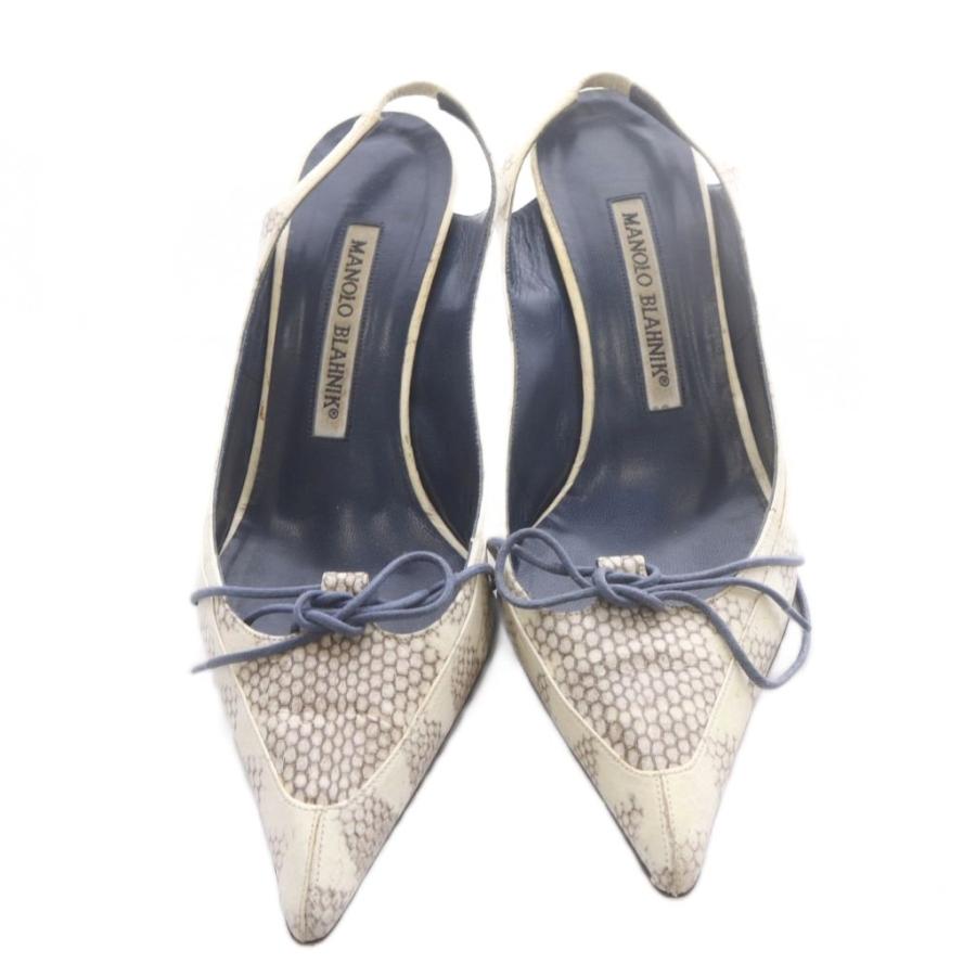 マノロブラニク MANOLO BLAHNIK パイソン柄 パンプス ピンヒール