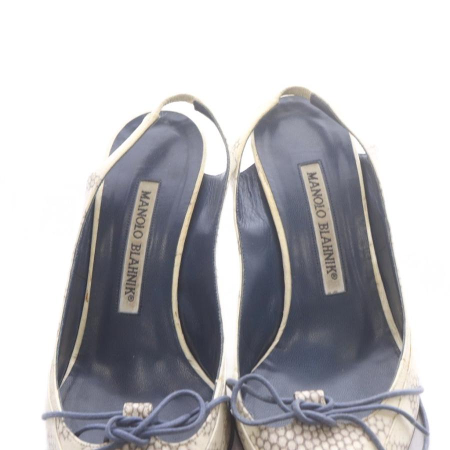 マノロブラニク MANOLO BLAHNIK パイソン柄 パンプス ピンヒール