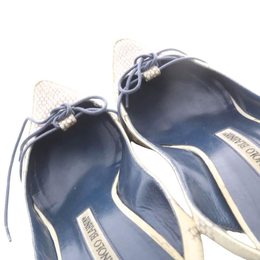 マノロブラニク MANOLO BLAHNIK パイソン柄 パンプス ピンヒール