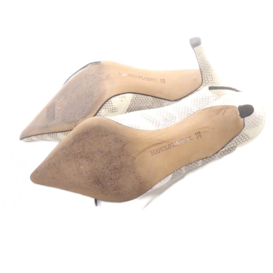マノロブラニク MANOLO BLAHNIK パイソン柄 パンプス ピンヒール