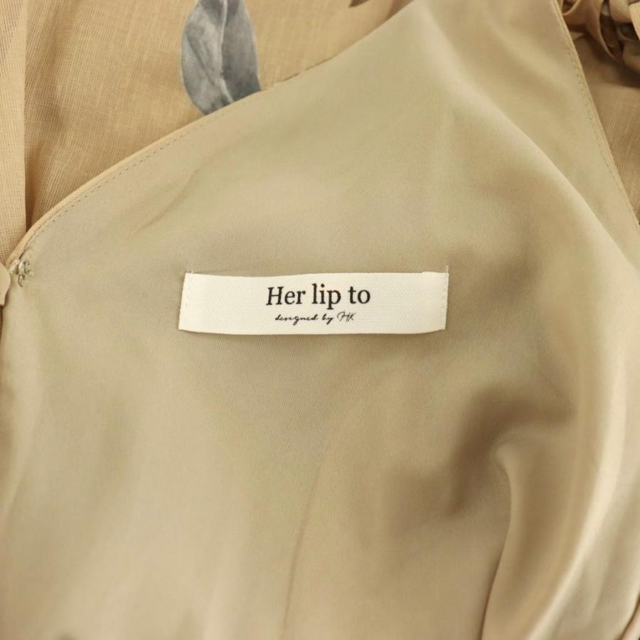 【美品】Her lip to ハーリップトゥ 花柄ワンピース Sサイズ イエロー ハーリップトゥ Her lip to Sunflower-printed Midi Dress ワンピース