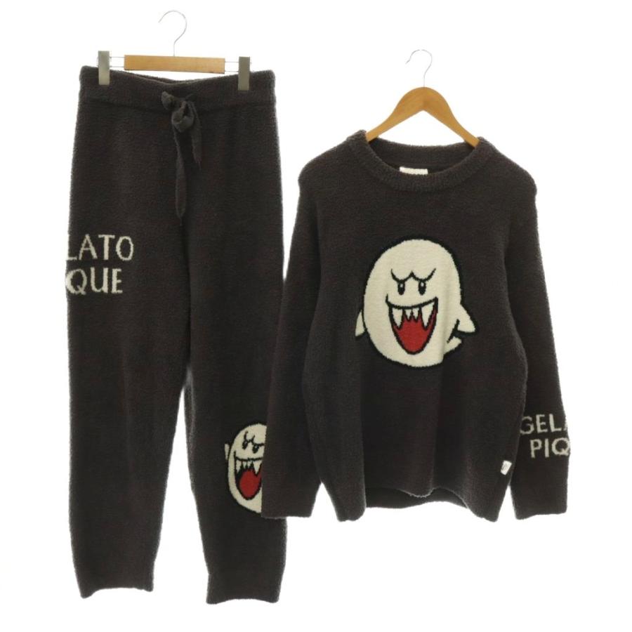 ジェラートピケ スーパーマリオ ベビモコジャガードプルオーバー＆ロングパンツ ジェラートピケ gelato pique 24AW ×スーパーマリオ ベビモコ