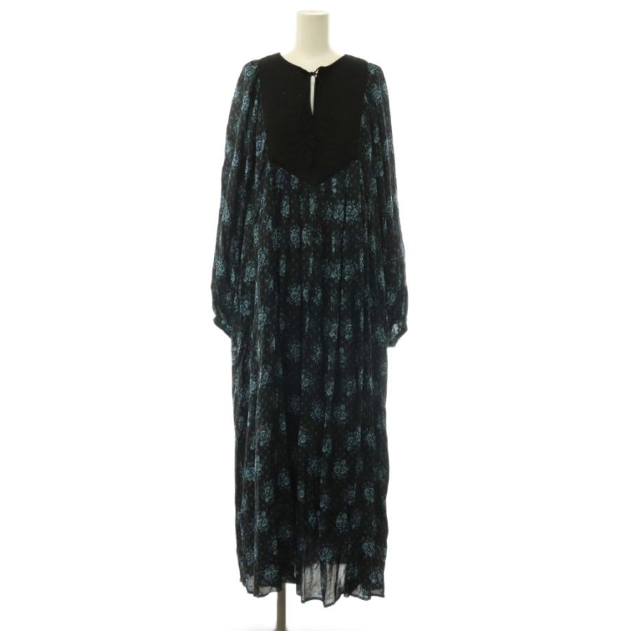 ヌキテパ NE QUITTEZ PAS! Shantoon Jacquard Poppy Print Yoke Dress