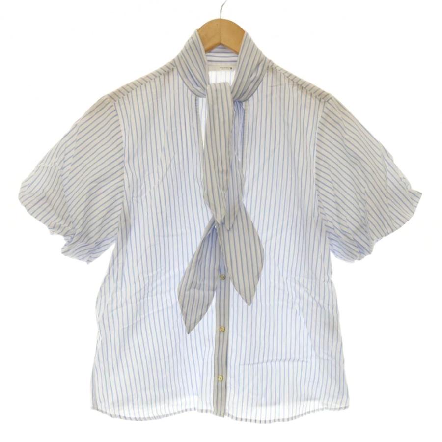 ZARA（ザラ） ストライプダブルリボンタイブラウス シャツ 