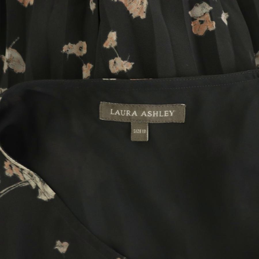 ローラアシュレイ LAURA ASHLEY フラワーシフォンプリーツワンピース