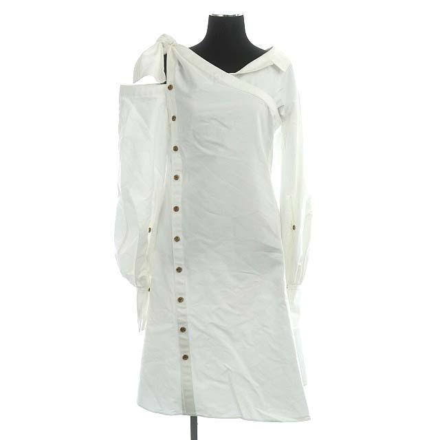 アディアム Adeam ワンピース 膝丈 長袖 オープンショルダー 0 白 ホワイト Es Os レディース 170 ブランド古着販売のベクトル 通販 Yahoo ショッピング