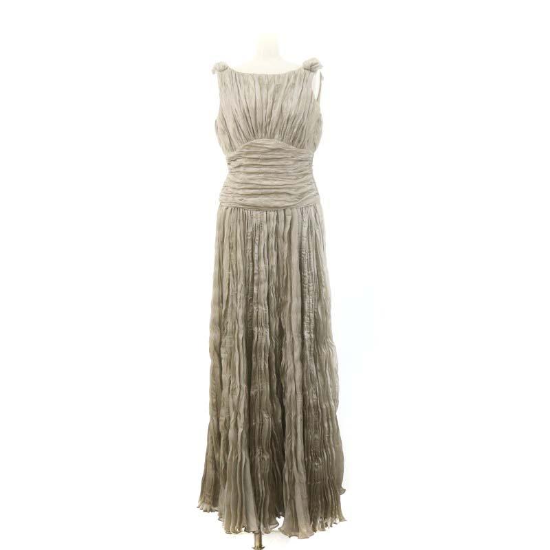 エスカーダ ESCADA ギャザー ノースリーブ ロングワンピース マキシ丈  