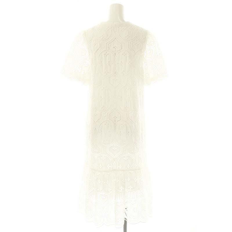 【中古】ダイアグラム Diagram 22SS カットワークパフスリーブワンピース 刺繍 38 白 /MI ■OS レディース ダイアグラム Diagram 22SS カットワークパフスリーブワンピース 刺繍