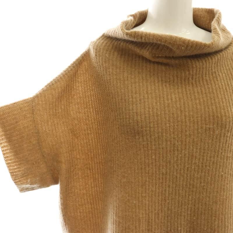 美品　AMACA アマカ　ニット　セーター　カシミヤ　トップス　38 アマカ AMACA ニット セーター 五分袖 ハイネック カシミヤ 38