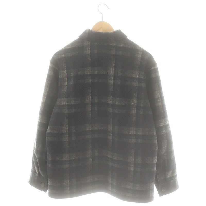 ユニクロ（UNIQLO） オーバーシャツジャケット チェック S ブラック