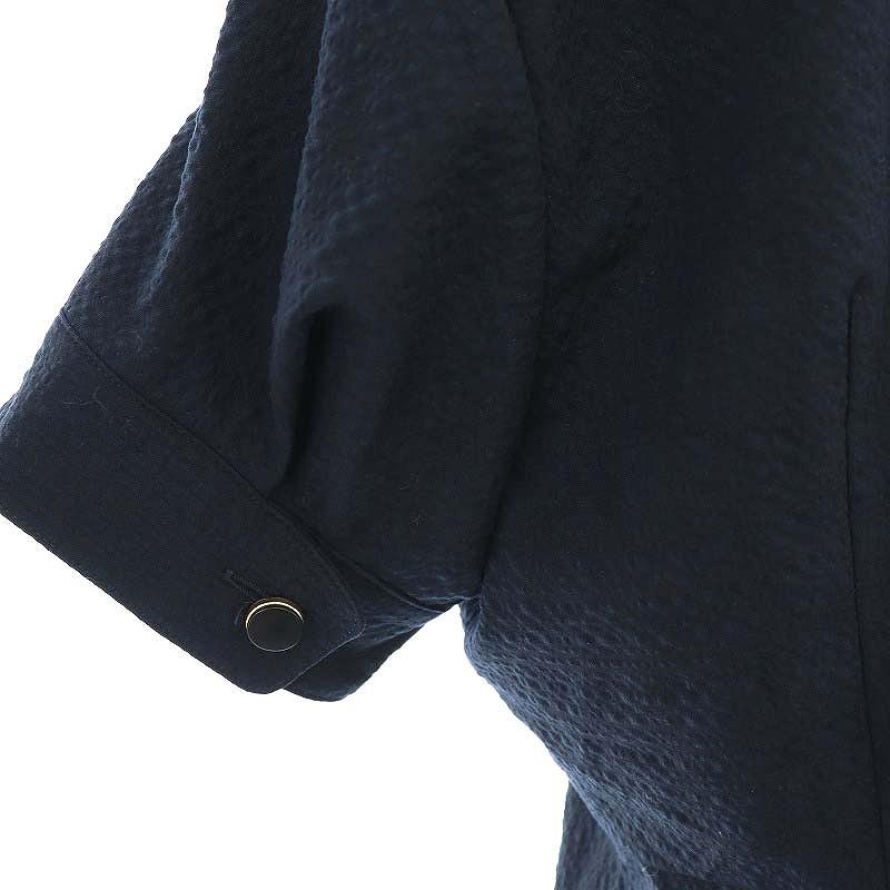 【中古】バッカ BACCA 24SS シアサッカーブラウス 前開き 半袖 ペプラム 36 紺 ネイビー /ES ■OS ■PN レディース バッカ BACCA 24SS シアサッカーブラウス 前開き 半袖 ペプラム 36 紺