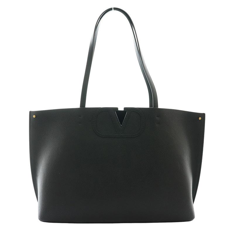 VALENTINO ブラックレザートートバッグ VALENTINO ブラックレザートートバッグ ロックスタッズ ショルダー