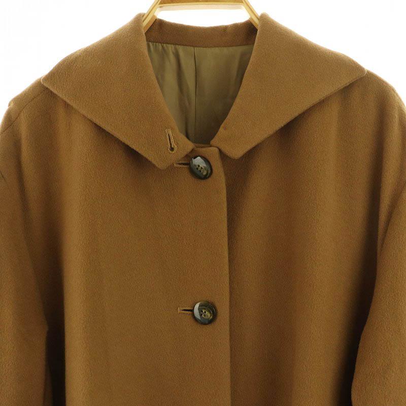 【ヴィンテージ】ポンチョコート クロス襟 カシミヤ100％ ブラウン レトロ d-fanavi ロングコート 総裏地 ヴィンテージ 9 ブラウン /MY □OS □AX