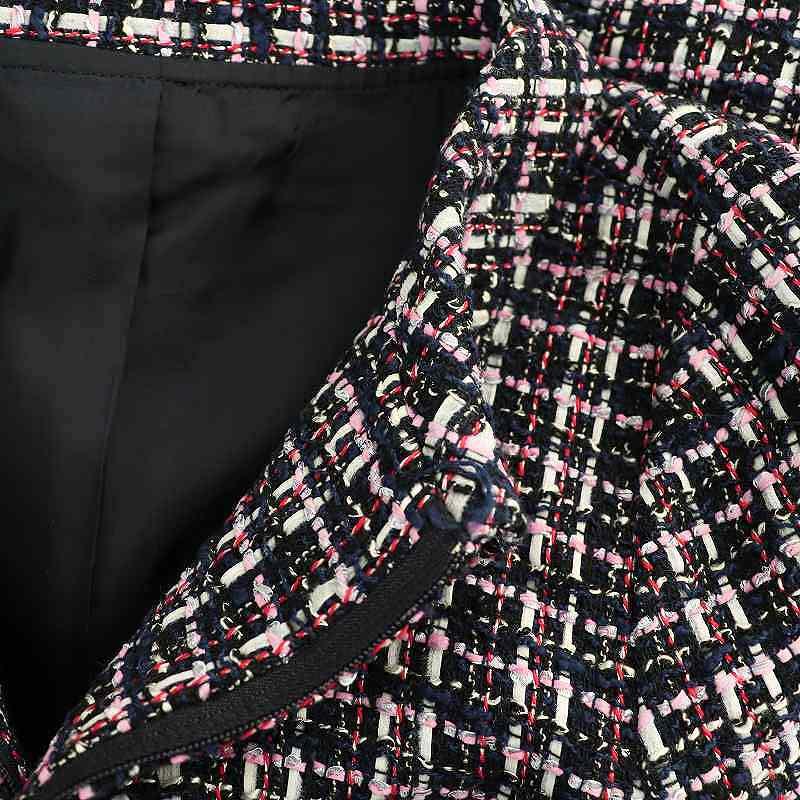 レリアン Leilian フロントジップツイードワンピース The Week 七分袖