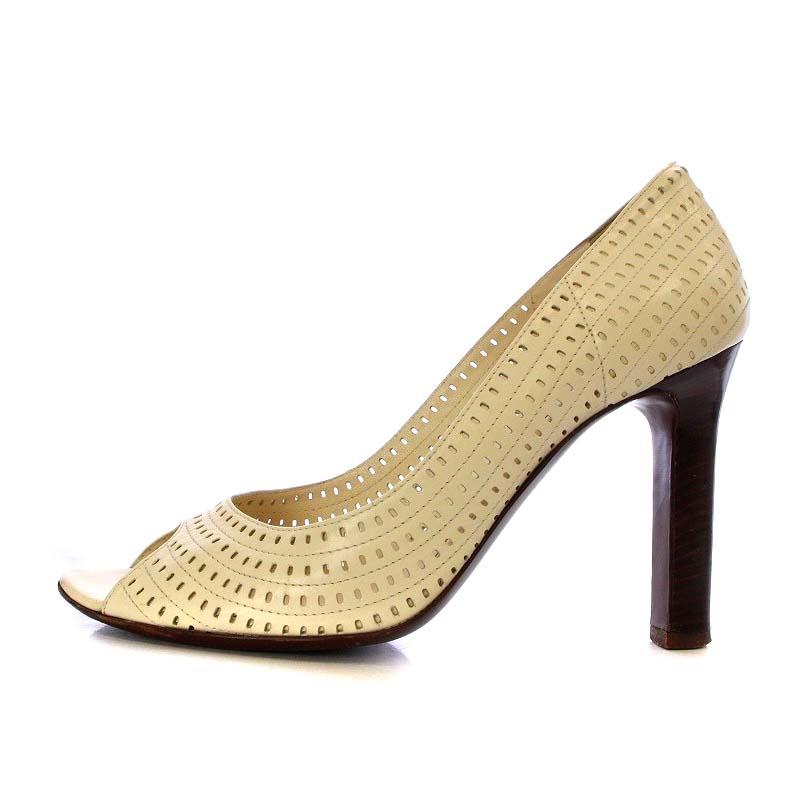 セリーヌ CELINE パンプス ハイヒール オープントゥ パンチング レザー