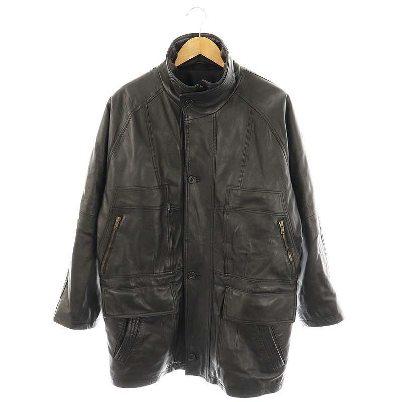 オースチン リード Austin Reed レザージャケット 羊革 M 黒 /MI □OS