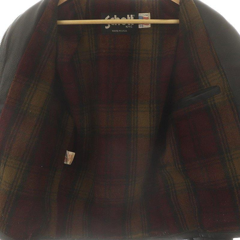 ショット SCHOTT 13 681 レザージャケット ライダース 36 黒 /CX □OS