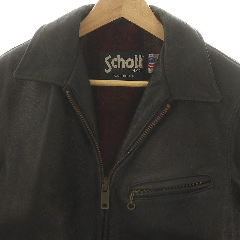 ショット SCHOTT 13 681 レザージャケット ライダース 36 黒 /CX □OS