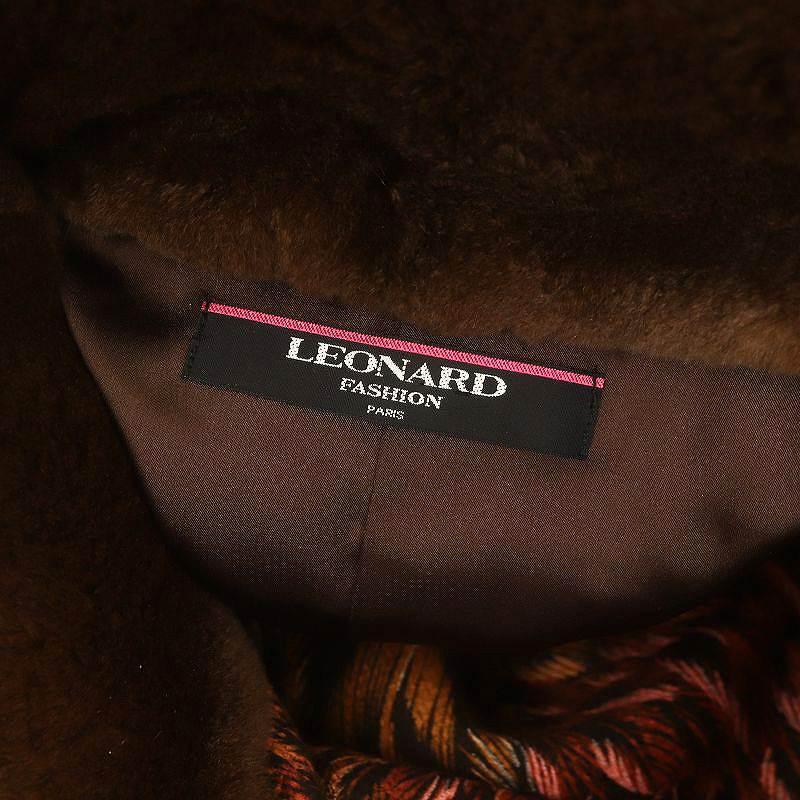 LEONARD（レオナール） ファッション ミンクファー 総柄 コート 
