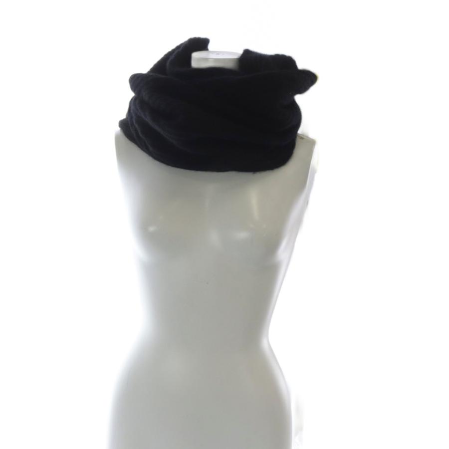 ジョセフ JOSEPH スヌード マフラー リブ カシミヤ F ブラック /YO10  