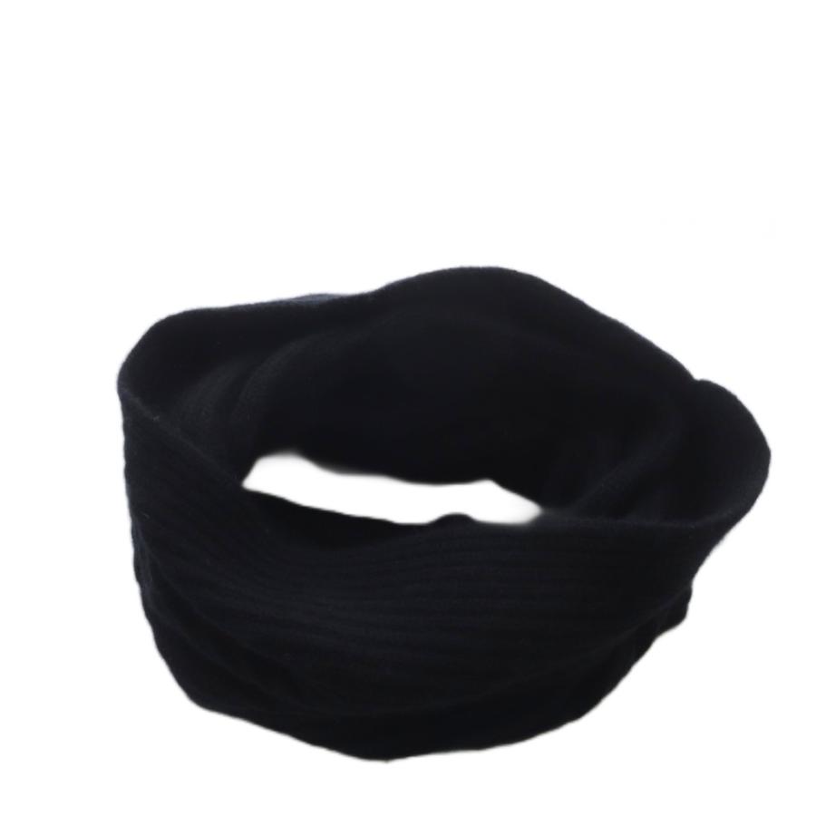 ジョセフ JOSEPH スヌード マフラー リブ カシミヤ F ブラック /YO10  