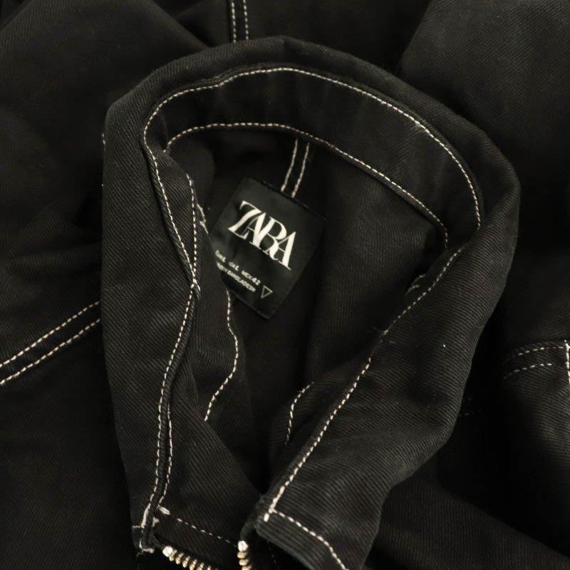 ZARA（ザラ） ジャケット ステッチ L 黒 白 /MI □OS □AX メンズ