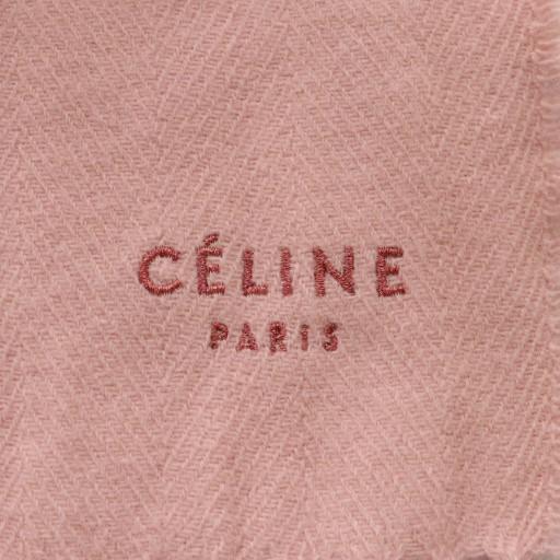 CELINE（セリーヌ） ブランケット ひざ掛け フリンジ ウール ピンク