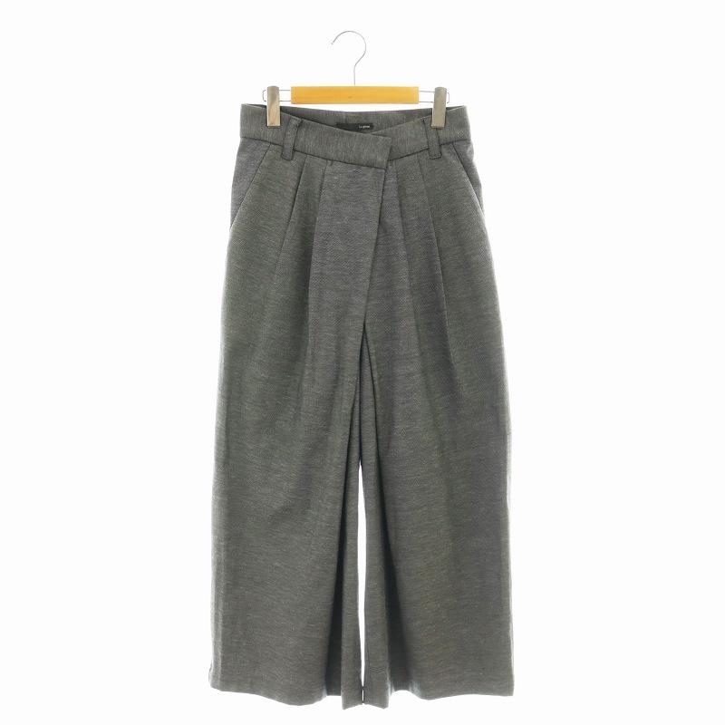 ルピボット Le pivot リネン混2タックワイドパンツ ロング グレー /AT