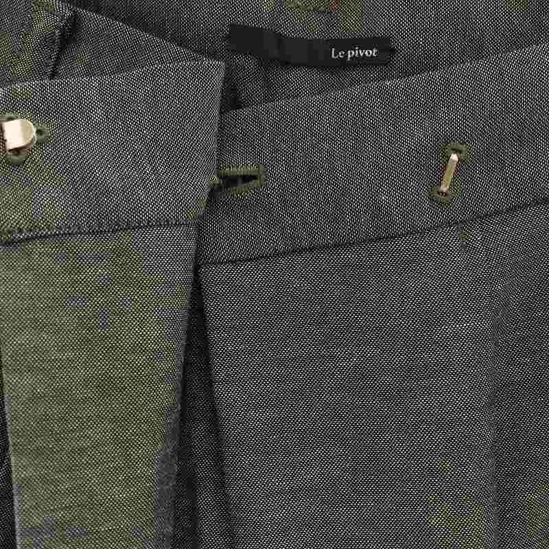 ルピボット Le pivot リネン混2タックワイドパンツ ロング グレー /AT