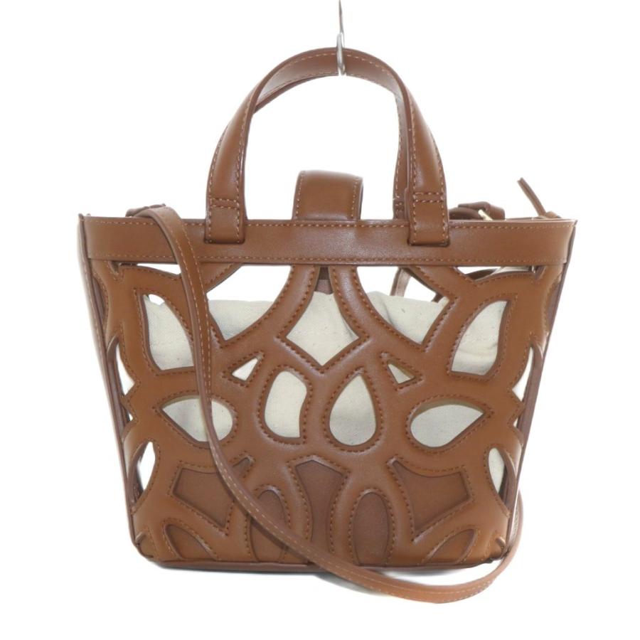 ZARA ザラ トートバッグ ハンド ショルダー 2way カットワーク 茶色 