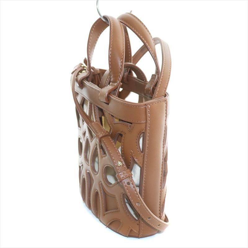 ZARA（ザラ） トートバッグ ハンド ショルダー 2way カットワーク 茶色