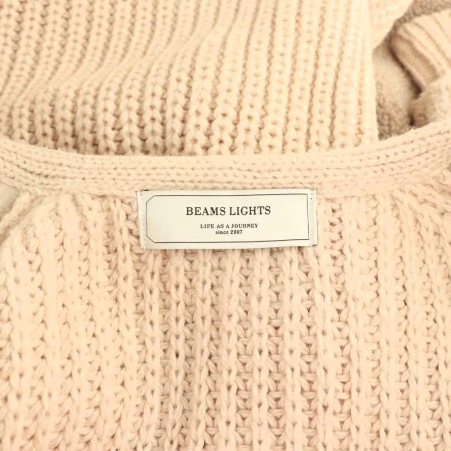 ビームスライツ BEAMS Lights コート ボア ニット 38 グレージュ