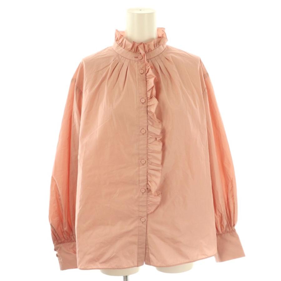 最終価格！☆新品未使用☆ ANAYI フリル付きピンクベージュ長袖シャツ 38 アナイ ANAYI ブラウス シャツ フリル 長袖 38 ピンク /DF □OS