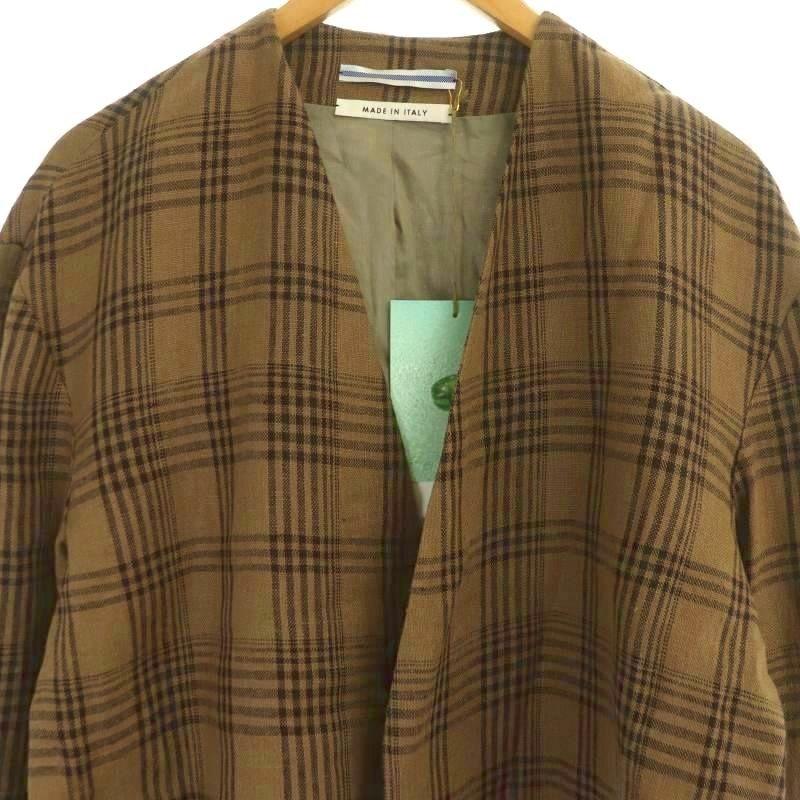 クリスタセヤ 23SS LINEN COLLARLESS CROPPED JACKET リネン カラー 