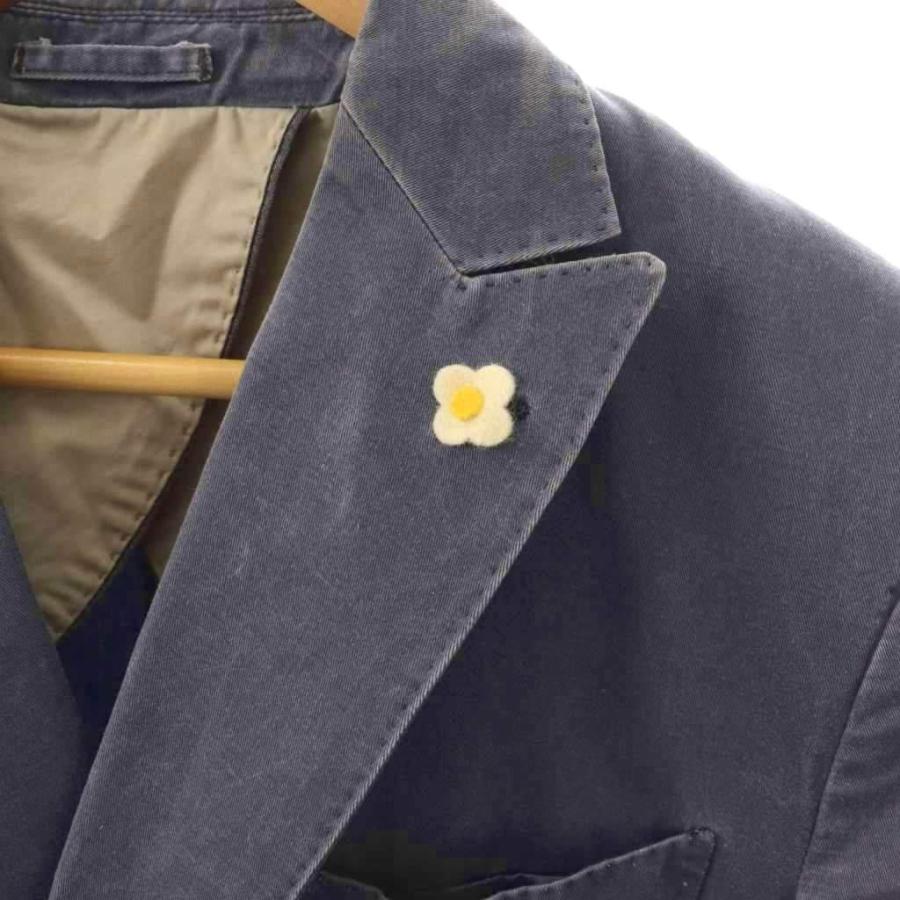 ラルディーニ LARDINI 背抜きダブルジャケット テーラード 麻 リネン混