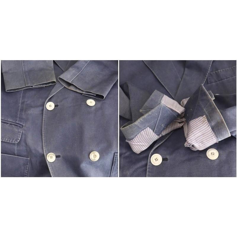 ラルディーニ LARDINI 背抜きダブルジャケット テーラード 麻 リネン混 